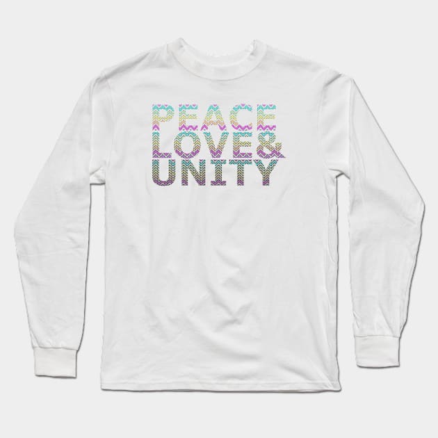 Peace, Love & Unity #001 Long Sleeve T-Shirt by MindGlowArt